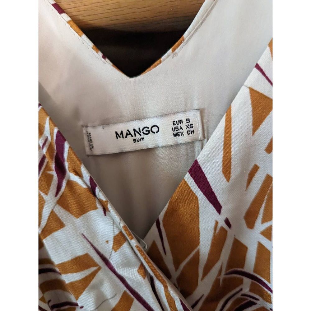 Mango Silk Bamboo Pattern Spaghetti Strap Jumpsui… - image 3